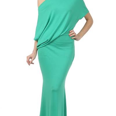 One-Shoulder Draped Maxi Dress