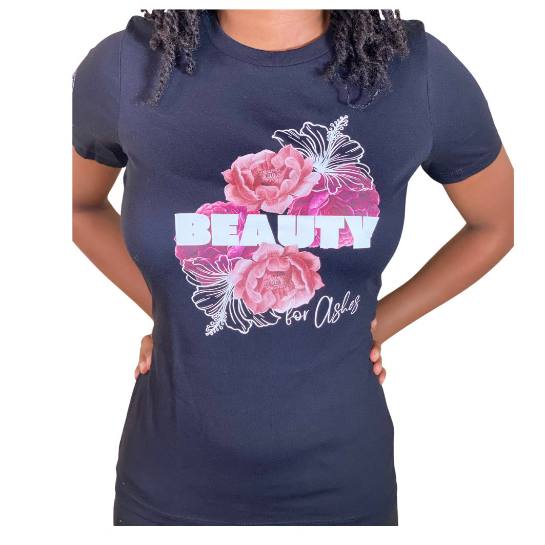 Beauty for Ashes™ Faith T-shirt Isaiah 61:3– Black Isi