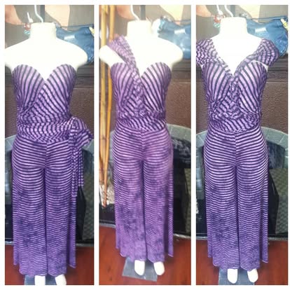 Convertible Striped Jumpsuit