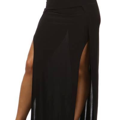 Black High-Slit Maxi Skirt