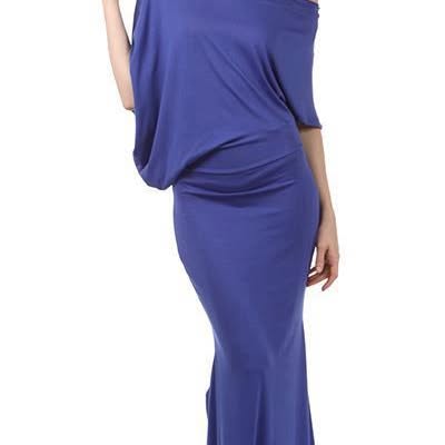 One-Shoulder Draped Maxi Dress