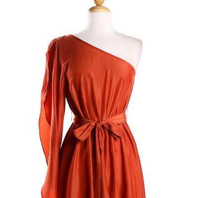 Burnt Orange One-Shoulder Mini Dress