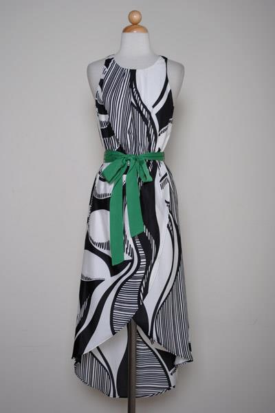 Modern Waves Belted Maxi Dress