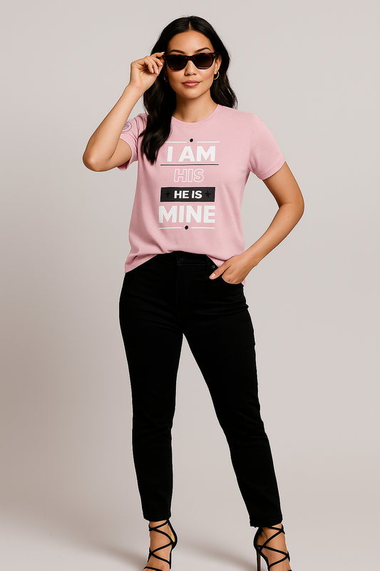 T-shirt « Je suis à lui, il est à moi » – Rose
